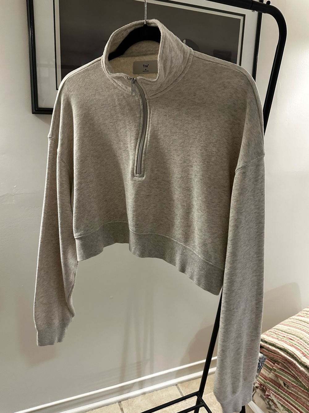 TNA Crop Half-Zip Sweatshirt - Gray